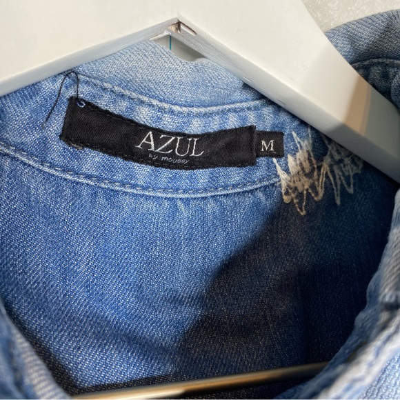 Azul by Moussy Chambray Snap Button Shirt Size Medium - Picture 4 of 10